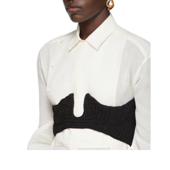 Jil Sander Textured Cream Crochet bustier bra - Picture 6 of 6